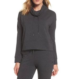 Ugg | Funnel Neck Crop Sweatshirt In Black Heather
